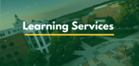 Image of Mason's Johnson Center with "Learning Services" in center